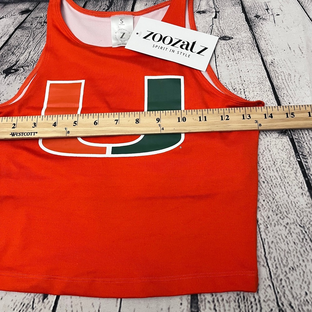 ZOOZATZ Women's Orange Cropped Tank Top with 'U' Logo - Picture 3 of 6